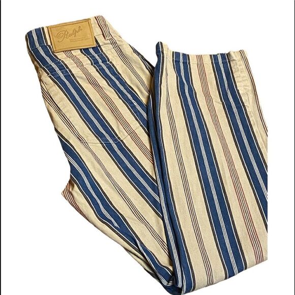 Ralph by Ralph Lauren Tan Stripe Jeans - Picture 1 of 13
